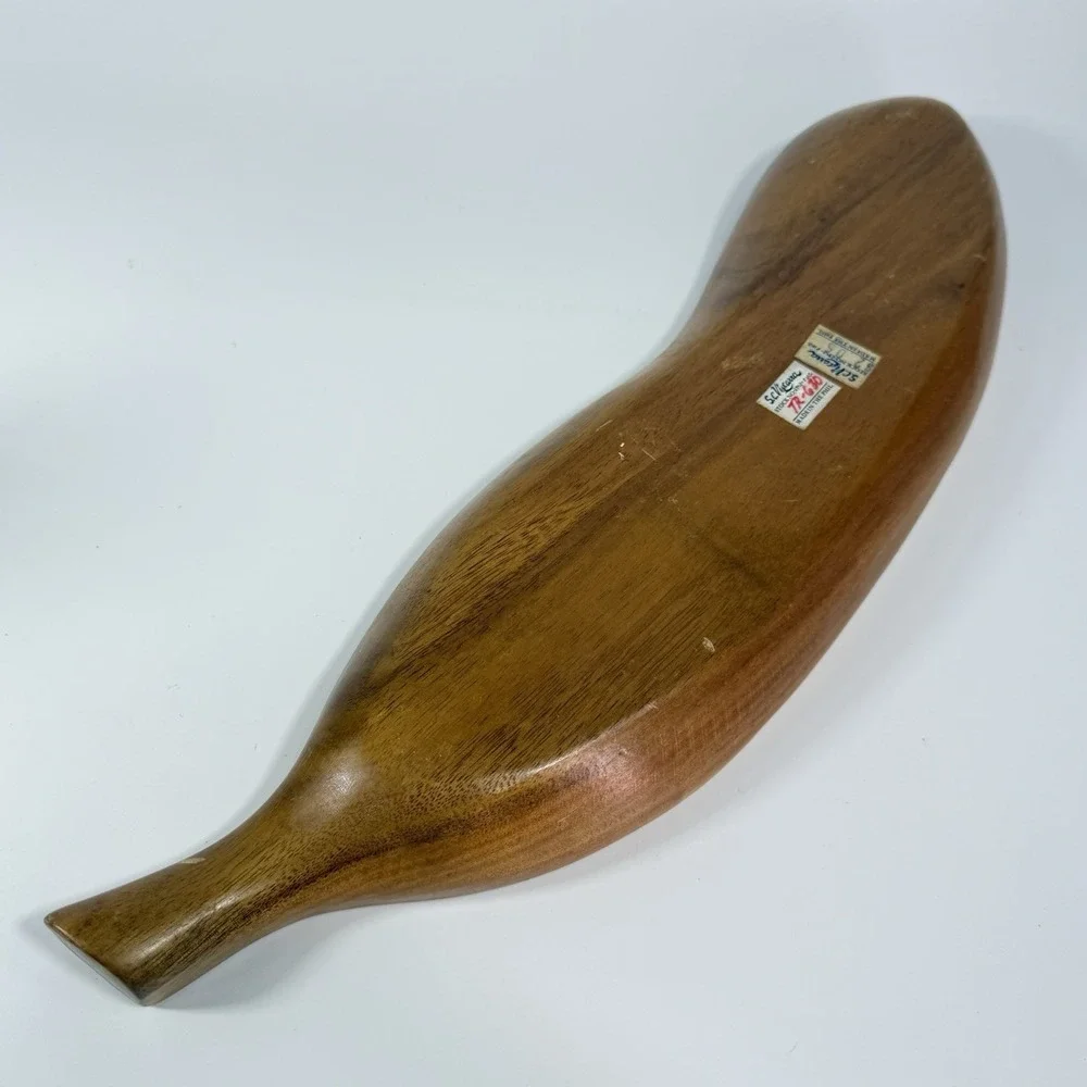 Vintage‎ MCM Serving Fruit Tray Bowl Taverneau Wood Banana Philippines